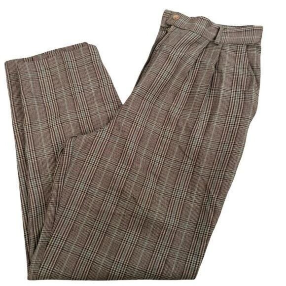 Vintage Jantzen Classics High-Waisted Plaid Trousers – Size 12 - Picture 3 of 10